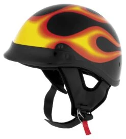 Skid Lid Traditional Helmet Helmet -Motorcycle Parts Store Skid Lid Traditional Helmet Helmet Flames