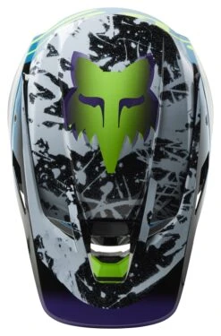Fox Racing V3 RS Dkay Helmet -Motorcycle Parts Store fox racing v3 rs dkay helmet blue 3