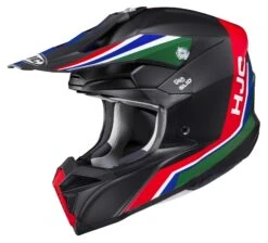 HJC I50 Flux Helmet -Motorcycle Parts Store hjci50 flux helmet black red green