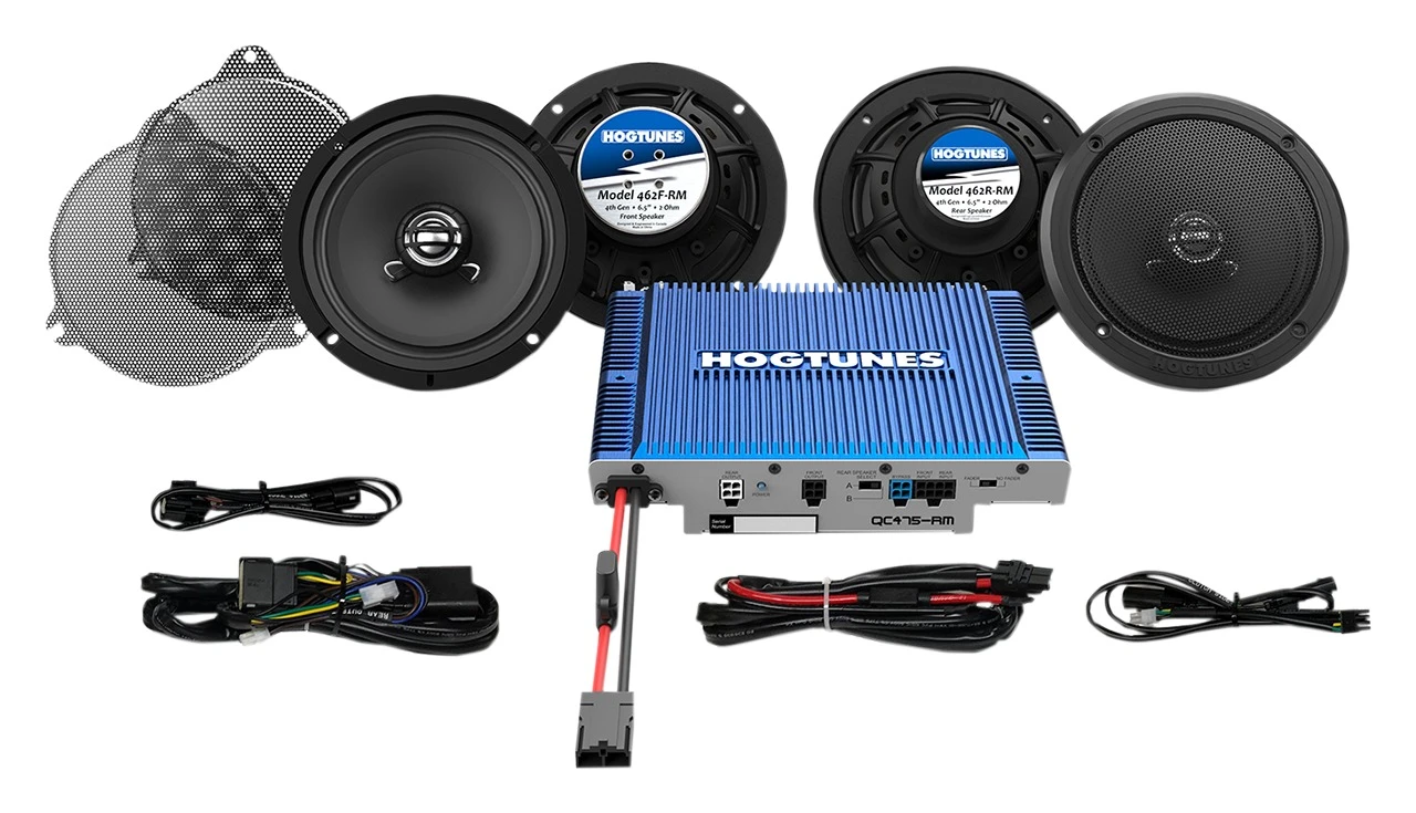 Hogtunes Quadcast 300 Watt Speaker And Amp Kit For Harley Touring 2014-2023 3 Hogtunes Quadcast 300 Watt Speaker And Amp Kit For Harley Touring 2014-2023